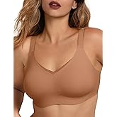 COMFELIE Women No Underwire Bra Comfy Seamless Bras Full Coverage Mesh Bralette with Adjustable Contrast Color Strap S-4XL