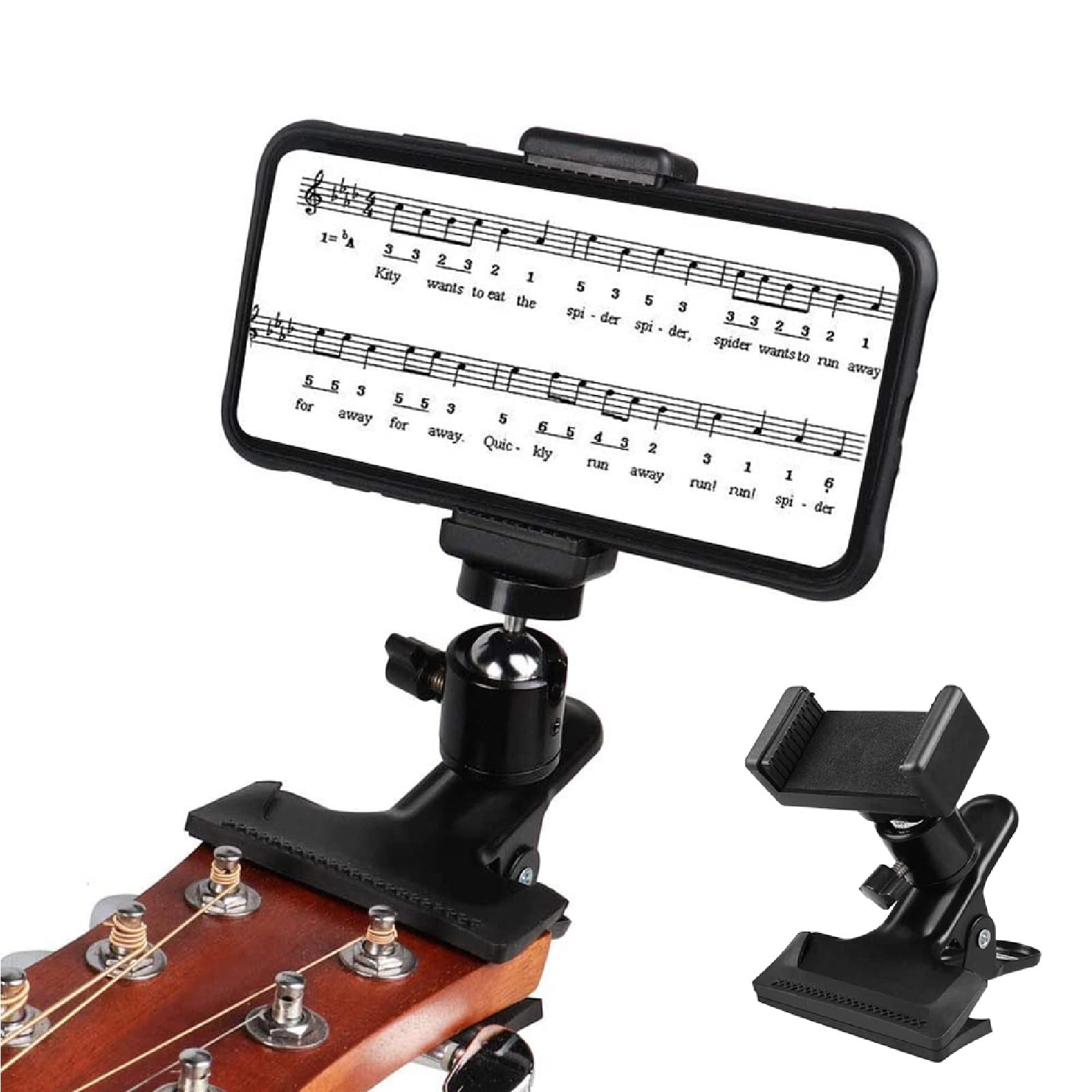 MOVKZACV Guitar Bass Head Phone Holder Live Broadcast Bracket Clip Guitar Head Phone Holder Bracket Stand for iPhone and Android Smart Phones