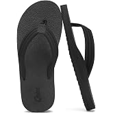Qzize Women's Flip Flops with Arch Support Wide Width Yoga Mat Sandals | Lightweight Flexible Design, Cushioned Footbed, Slip-Resistant for Beach, Pool, Shower, Travel,Daily Comfort