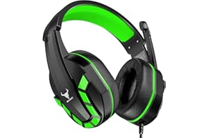 Kikc Gaming Headset with Mic for PS4, Xbox One, PS5, PC, Mobile Phone and Notebook, Controllable Volume Gaming Headphones with Soft Earmuffs for Kid