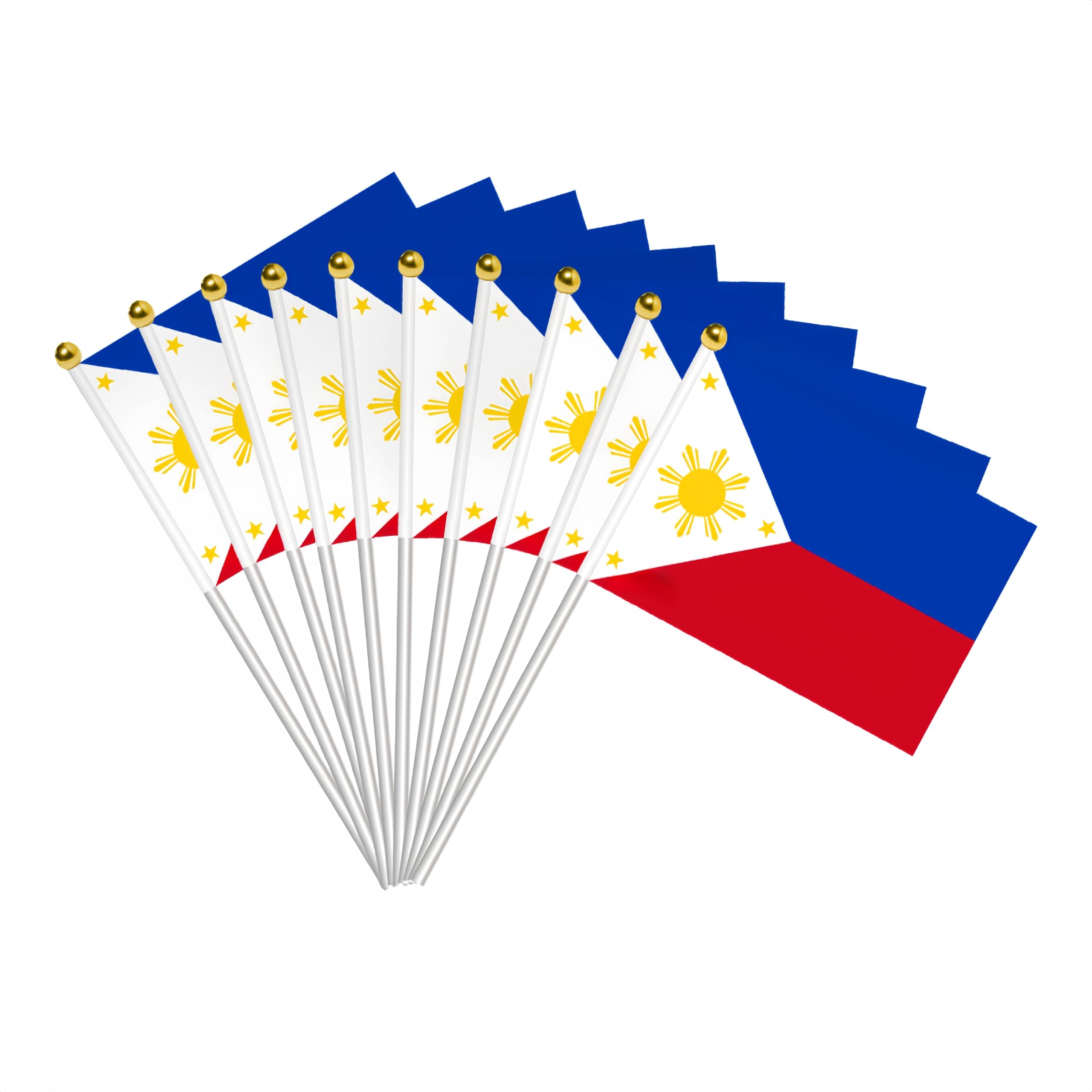 50pcs Philippines Mini Flags Small Filipino Philippine Flags Celebration Parade Supplies Match Cheering Waving Flag Garden Party Decoration — image 1