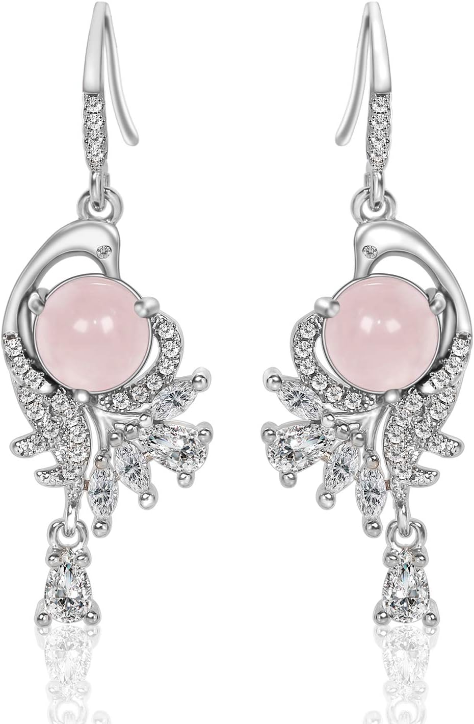 CILIL Phoenix Dangle Drop Earrings with Swarovski Crystals Quartz Gemstones Jewelry Gift for Women