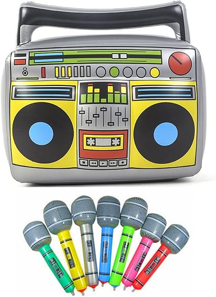 Amazon Com Party Inflatable Boom Box 16 Pvc Radio 2 Microphones