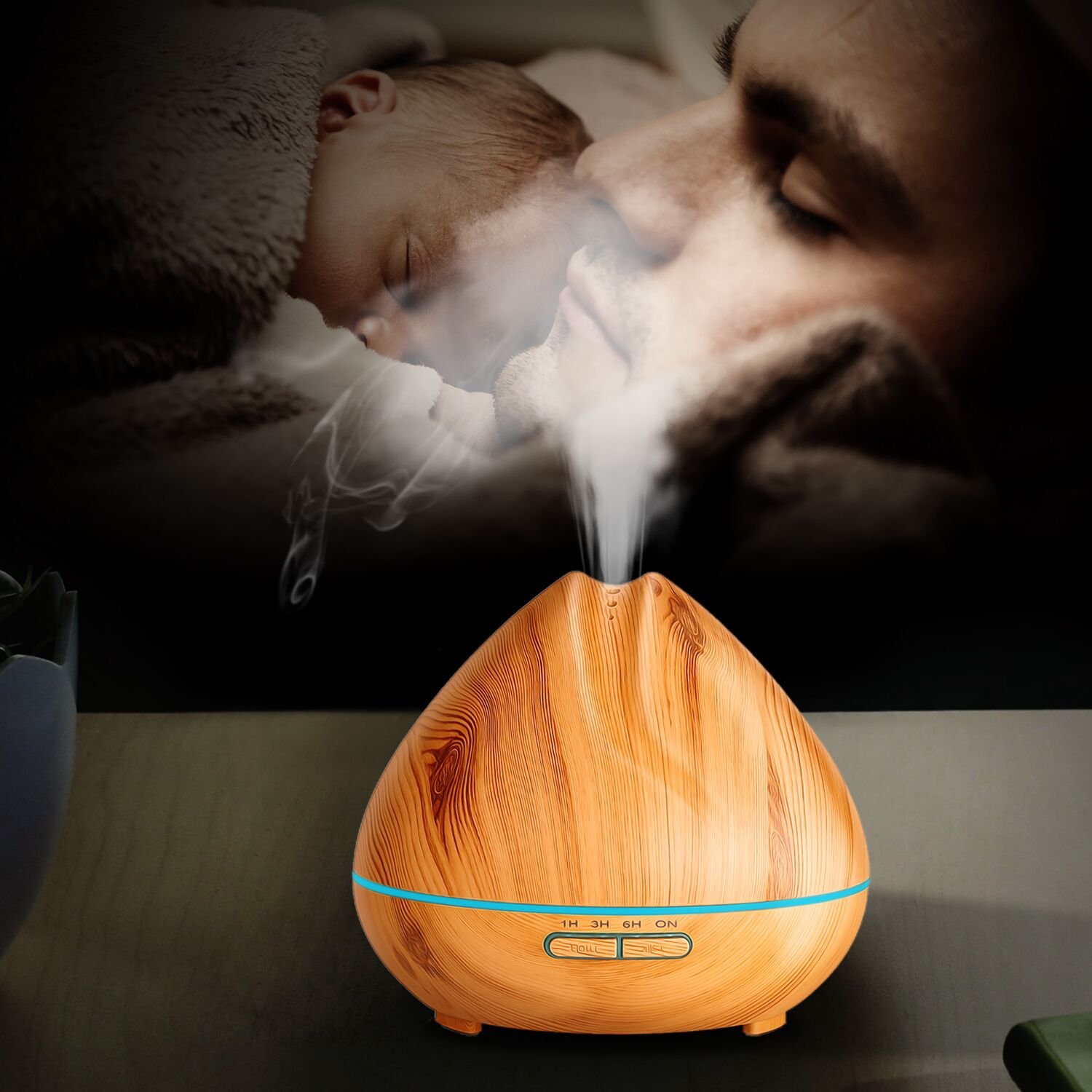 OMOTON Aroma Diffuser, 400ML Essential Oil Diffuser for Aromatherapy, Ultrasonic Cool Mist Humidifier with 14 Color LED Lights, Fragrance For Home Office, Bedroom, Bathroom, Yoga, Spa (2017 Version)