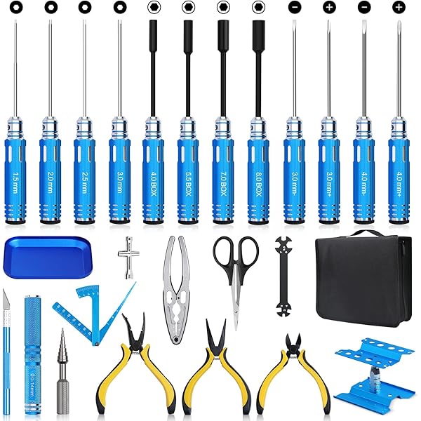 RC Car Tool Kit w/Hex Nut Screwdriver Set, Pliers