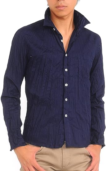 Amazon スペイド Spade シャツ メンズ 長袖 ワッシャー しわ加工 シンプル 無地 Q768 M Fネイビー シャツ 通販 Amazon スペイド Spade シャツ メンズ 長袖 ワッシャー しわ加工 シンプル 無地 Q768 M Fネイビー シャツ 通販