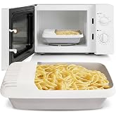 Kitchen Discovery Microwave Pasta Cooker, Ready in 10 Minutes | For up to 4 servings, strainer lid, no mess or stick, spaghetti and noodle cooker, microwave pasta maker