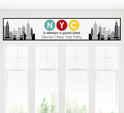 Amazon Com Big Dot Of Happiness Personalized Nyc Cityscape