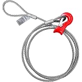 SENKEYFE 1/2" Single Leg Wire Rope Sling 12FT, 10T Heavy Duty Rigging Cable | 7 x 19 IWRC Construction, Flemish Loop and Turnback Eye w/Thimble, Sliding Choker Design, Ideal for Lifting Towing
