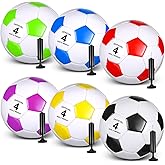Glimin 6 Pcs Soccer Ball Bulk Size 5/4/3 Deflated Soccer Balls with Pump for Youth Adult Game Training Practice Football for School Sports Game Birthday Gift Party