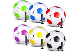 Glimin 6 Pcs Operation Christmas Soccer Ball Bulk with Pump Needles, Size 3 4 5 Deflated Soccer Ball Gift for Youth Adult Game Training Practice Christian Charity Donation Supplies