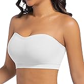ONEW Strapless Bras for Women Non-Slip Silicone Bandeau Bra Seamless Wireless Tube Top Bralette