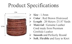 GENIQUE Real/Genuine Round Leather String Cord for
