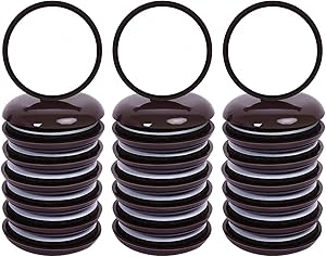 Ezprotekt Round Brown 24 Value Pack Self-Stick Furniture Sliders 1-3/4" Furniture Moving Pads Heavy Duty Adhesive Furniture Movers for Carpet