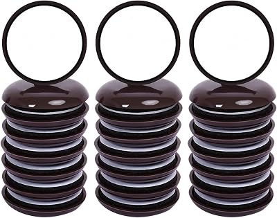 Ezprotekt 45mm Furniture Sliders for Carpet 24pcs Brown 1-3/4" Self-Adhesive
