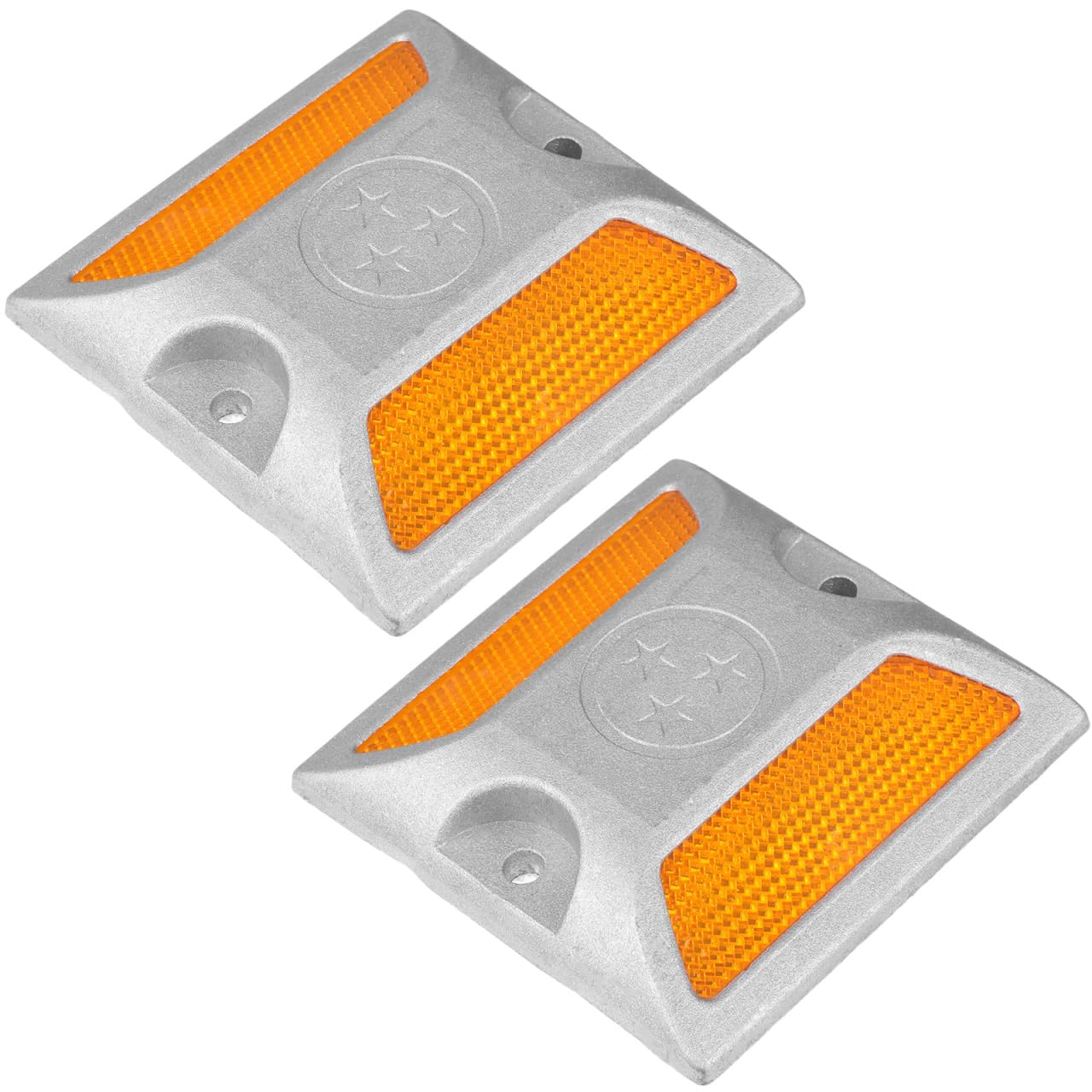 Yardwe Reflective Aluminum Road Studs 2 Pack Large Driveway Markers Weather-Resistant Pavement Reflectors for Outdoor Safety and Night Visibility