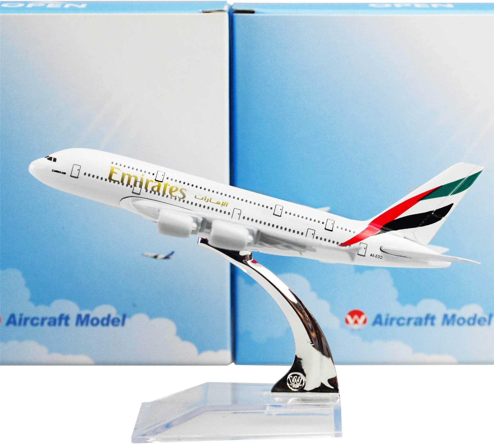 Lose Fun Park 1:400 Metal Plane Models Emirate A380 16cm Display Airplane Models for Gift or Home Decoration