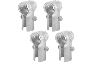 ADLMPW [Pack of 4] 1-5/8" x 1-5/8" End Rail T Clamp, Galvanized Steel Chain Link Fence T Clamp, End Rail Clamp for 1-5/8" OD Pipe, Bolts & Nuts Included