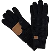 C.C Unisex Cable Knit Winter Warm Anti-Slip Touchscreen Texting Gloves