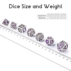 DNDND Metal Dice Set, 7 Pieces Polyhedral Dragon