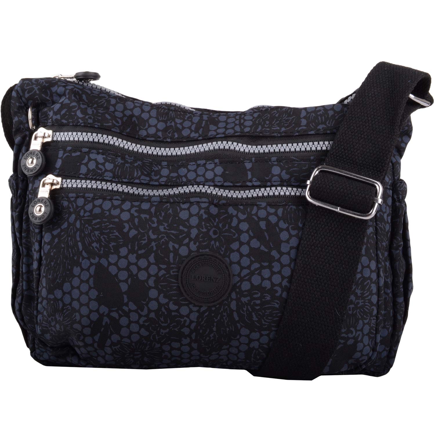 Valita Womens Medium Lightweight Patterned Cross Body/Shoulder Bag - Black Floral