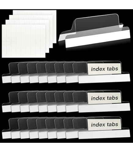 Linguette Per Cartelle Appendibili | 25 Pezzi | Plastica Trasparente | Con Inserti Bianchi | Per Archivazione - Foto 3