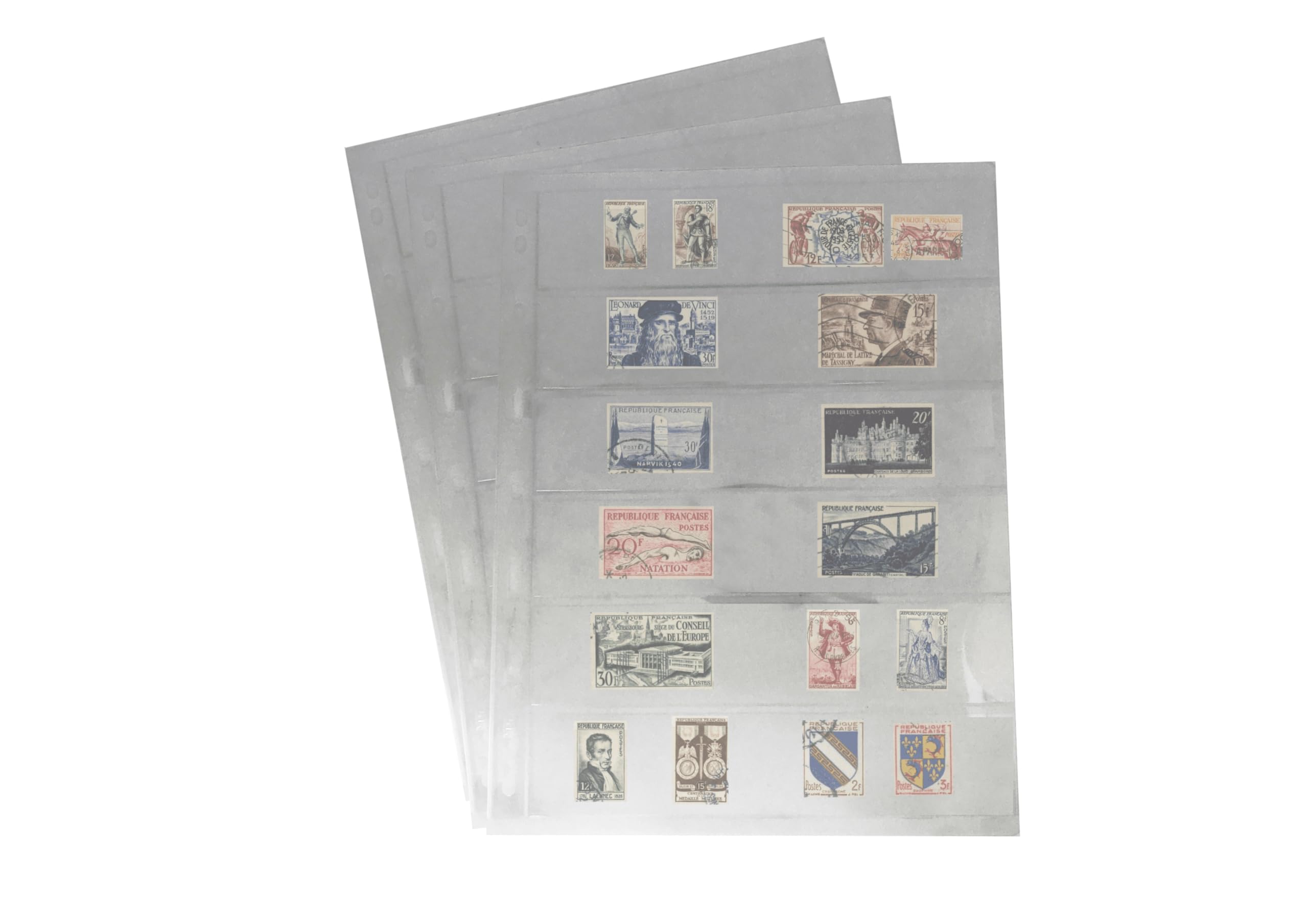 PCCB MINGT 10Pcs Standard 9-Hole Transparent Single-Sided Album Inner Sheets Stamp Banknote Collection Album Inserts Pages For Coin Collecting And Supplies (6 Pockets)