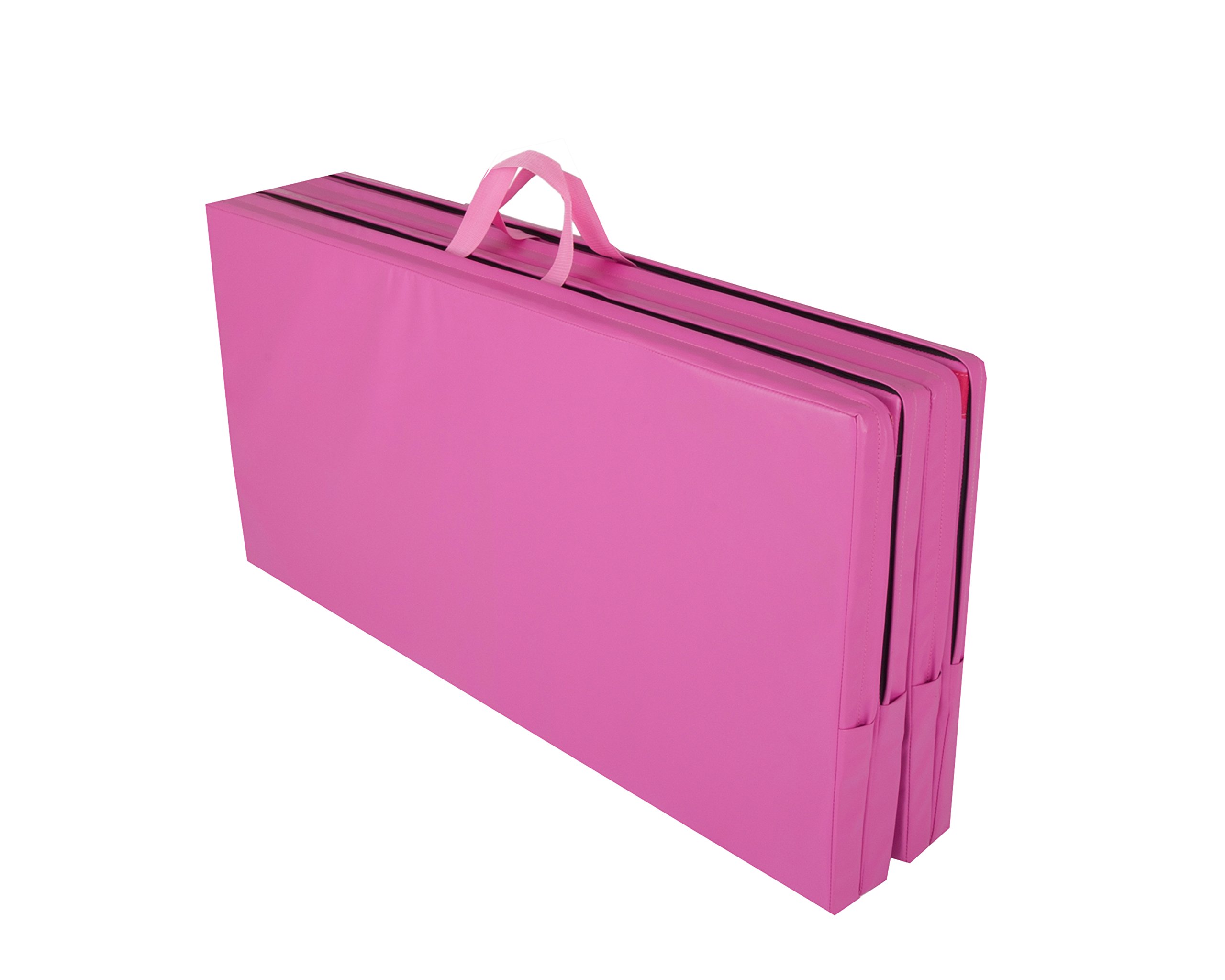 Cannons UK Foldable Gymnastics Mat - Pink, 8 ft x 4 ft x 50 mm