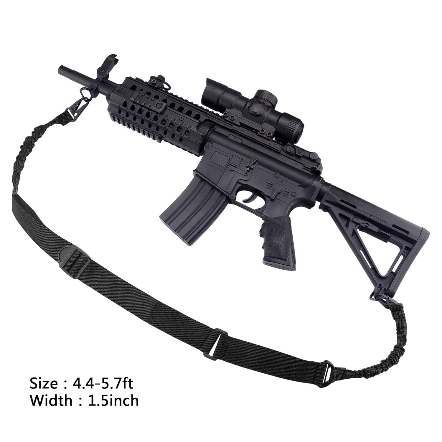 Adjustable Tactical 2 Two Point Bungee Rifle Gun Sling Strap Military