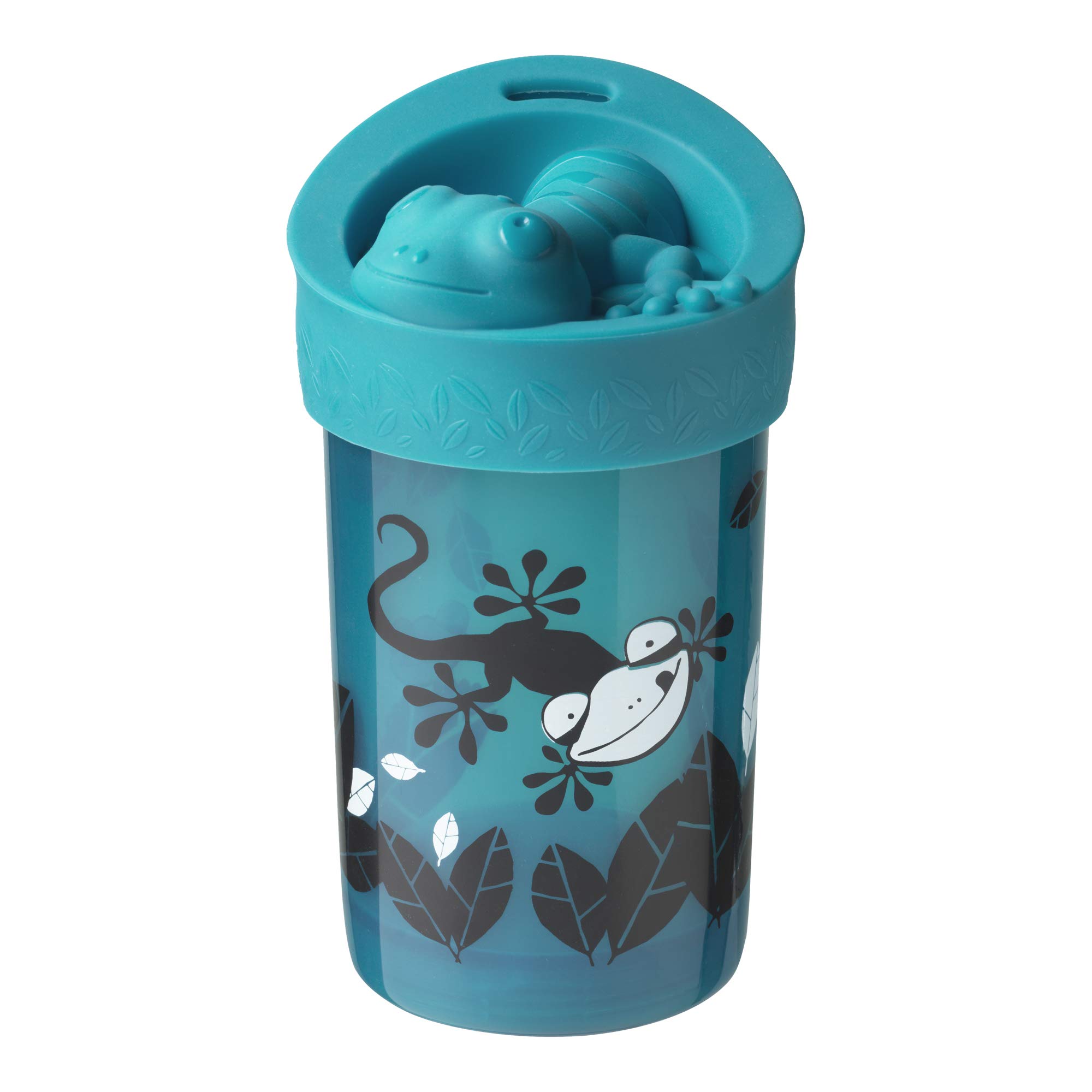 Tommee Tippee No-Knock Cup with Fun Removeable Lid, 300ml, 18 Months, Blue