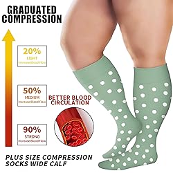 BLUEENJOY 3 Pack Plus Size Compression Socks for