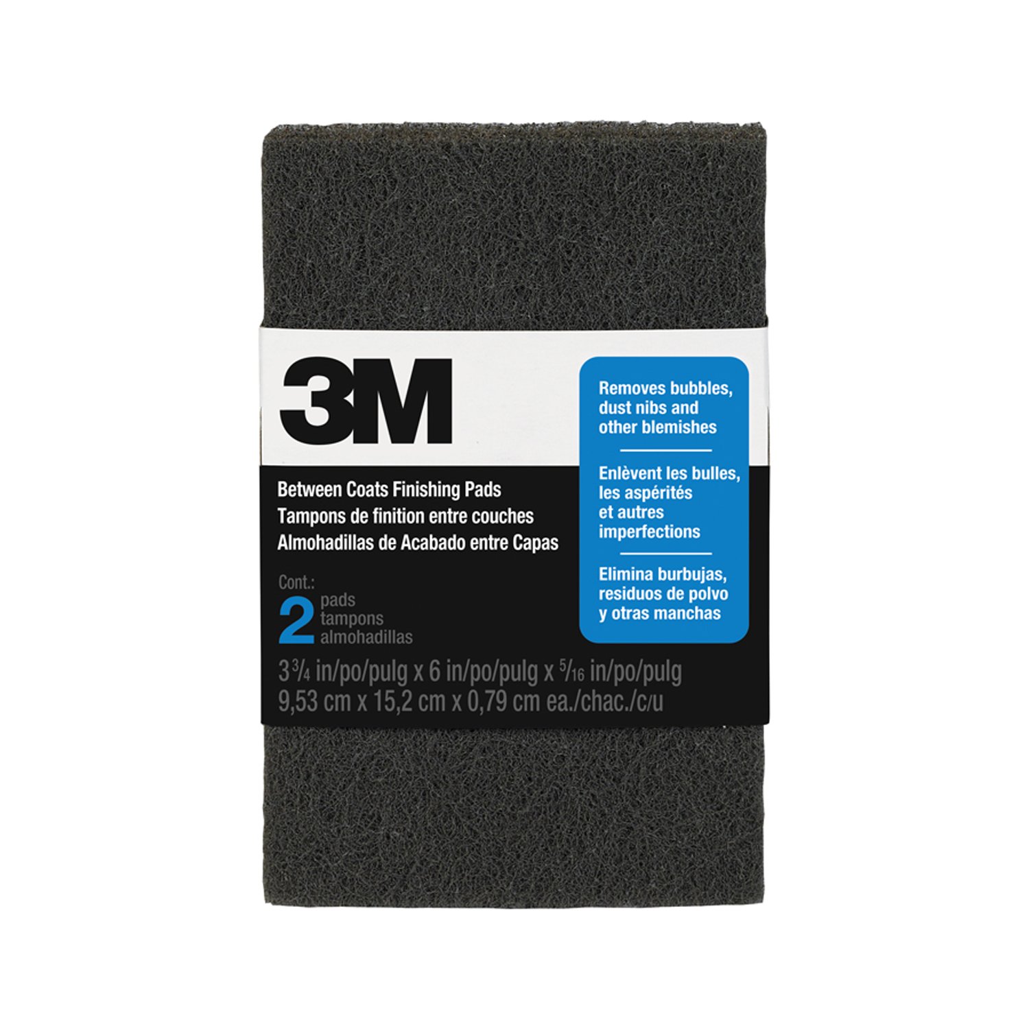 3M Between Coats Finishing Pads, 3.75-Inch by 6-Inch, 2-Pad