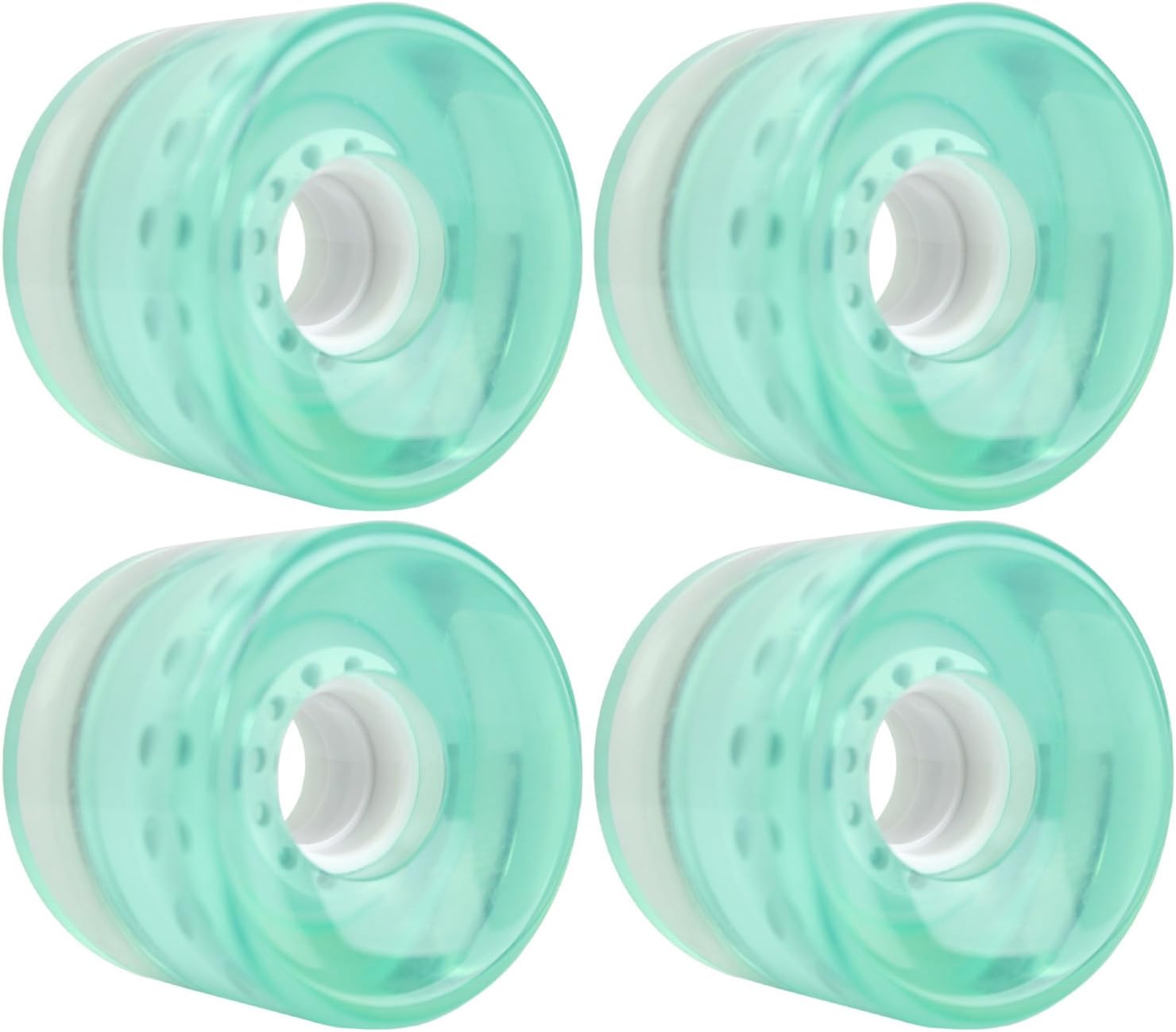 TGM Skateboards Longboard Cruiser Wheels Set 65mm x 51.5mm 83A 635C Blue Clear