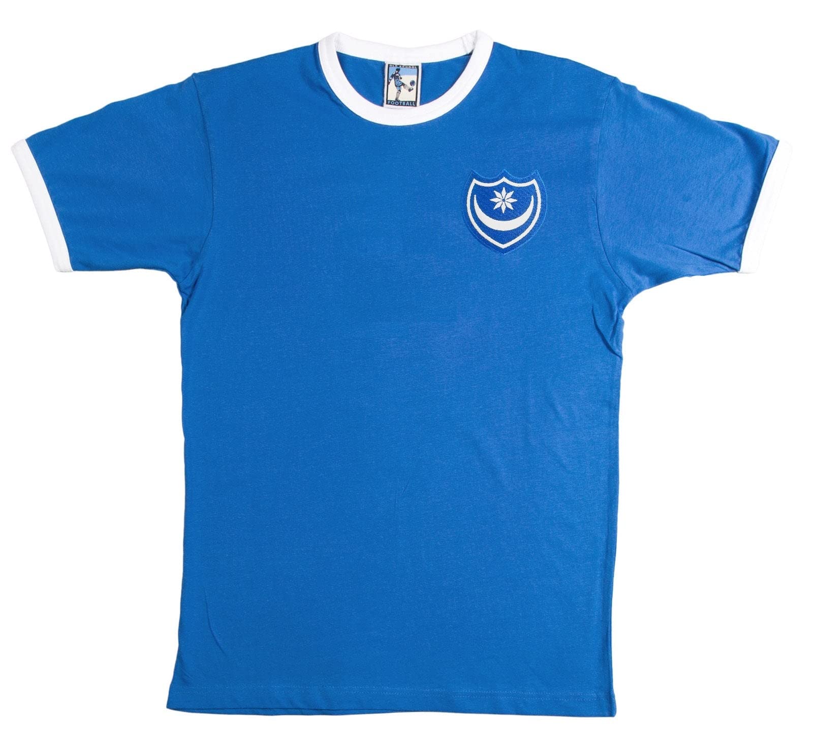 Portsmouth 1960s Retro Football T Shirt Embroidered Logo (S) Royal