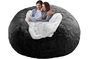 YudouTech Bean Bag Chair Cover Without Filler,Big Round Soft Fluffy PV Velvet Washable Bean Bag Lazy Sofa Bed Cover for Adult