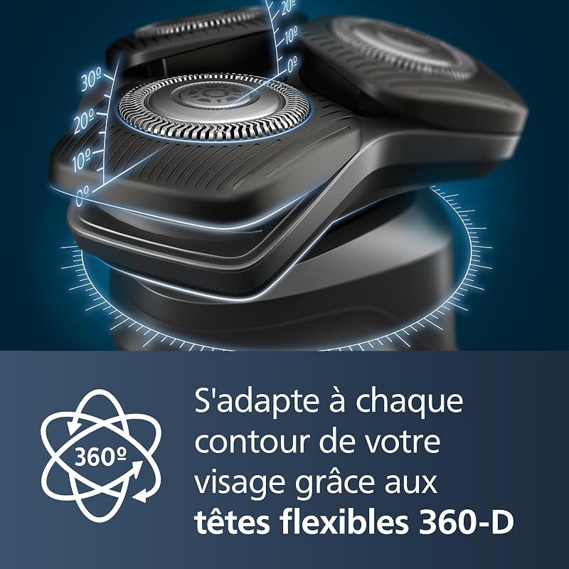 Rasoir électrique S5000 pour homme Wet & Dry avec tondeuse rétractable intégrée, socle de charge et coffret de voyage (modèle S5884/35) — photo 7 sur 8