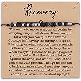 MAOFAED Sobriety Gift, Recovery Morse Code Bracelet, AA NA Recovery Gift, Inspirational Gifts, Cancer Survivor Gifts(recoveryMorse)
