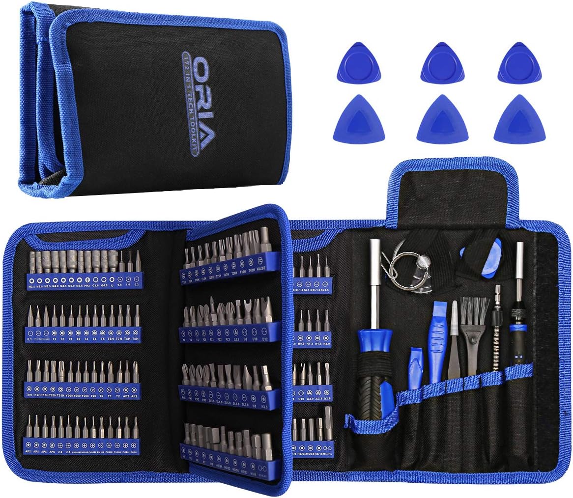 ORIA Precision Screwdriver Set (Newest) 172 in 1 with 112 bits and 44 1/4 Inch Bits Repair Tool Kit Magnetic Screwdriver Kit with Portable Bag for Electronics Computer PC iPhone Jewelers Game Console - - 