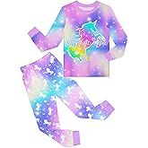 Sylfairy Girls Pajamas Set Sleepwear Rainbow Unicorn Pjs Toddler Long Sleeve Jammies Kids Sleepwear 3-12 Years