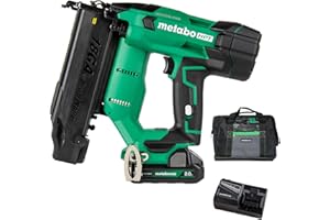 Metabo HPT 18V MultiVolt Brushless Compact Cordless Brad Nailer Kit, 18 Gauge Nailer with Power Tool 2.0Ah Lithium Ion Battery, Drives 5/8" to 2" Brad Nails, NT1850DFT