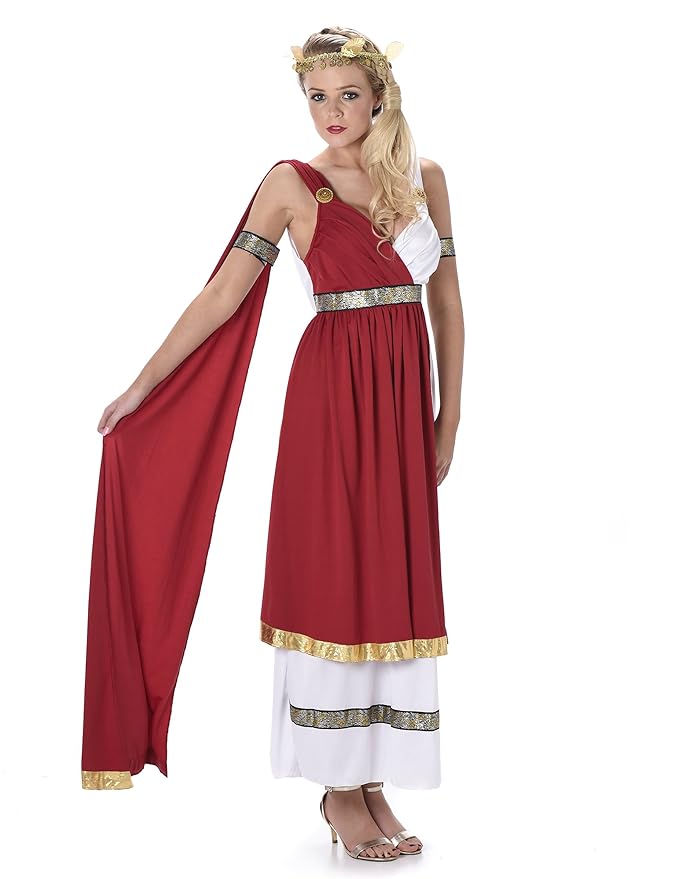 Roman Empress Ladies Fancy Dress Ancient Greek Grecian Womens Adults Costume