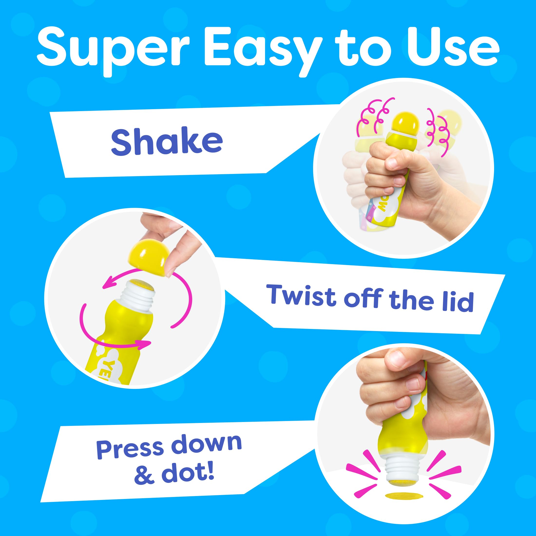 Dot Markers For Toddlers 1-3 - Dot Art Paints Washable For Kids - With Printed & PDF Coloring Sheets - Toddler Arts And Crafts for Kids Ages 2-4, 2 Year Olds, Toddler - Back To School Supplies