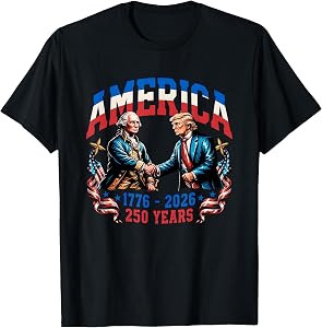 250 Years America Anniversary 250th Trump Washington T-Shirt