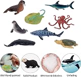 TOYMANY 24PCS Mini Sea Animals Figures Realistic Ocean Figurines Cake Topper view 8