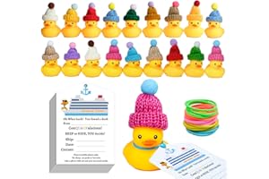 CRUISEAU Ducks Tags for Cruising 60 Packs Kit, 20 Rubber Ducks+20 Ducks Tags+20 Rubber Bands, Cruise Ducks Set for All Major Cruise