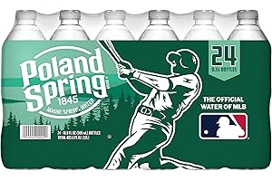 Poland Spring Natural Spring Water Bottles, 24 Pack - Still Bottled Water with Naturally Occurring Minerals - 16.9 Fl Oz Plastic Bottles