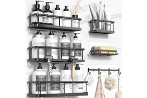 YASONIC Shower Caddy, 100% Rustproof Shower Shelves for Inside Shower, No Drilling Bathroom Organizers and Storage, 6 Pack Large Capacity Bathroom Shelves for Kitchen & Home Decor