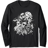 Funny Vintage 90s Halloween Frankenstein Monsters Selfie Long Sleeve T-Shirt
