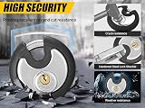 DAYGOS 70mm Stainless Disc Padlock with 3 Keys Weatherproof Heavy Duty view 5