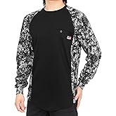 BOCOMAL FR Shirts Crewneck Camo Two-Tone 5.5oz Lightweight Melt Pocket Flame Resistant Long Sleeve Welding Shirt
